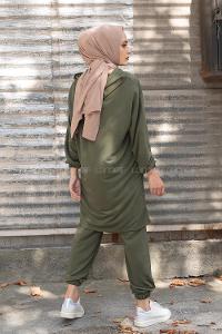 Modalamelif Önü Baskılı İkili Takım Haki