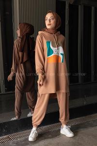 Modalamelif Önü Baskılı İkili Takım Sütlü Kahve