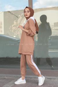 Modalamelif Önü Yazı Baskılı Garnili İkili Takım Sütlü Kahve