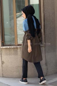 Modalamelif Üst Kot Garnili Trenç Haki