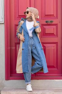 Modalamelif Kot Garnili Trenç Camel