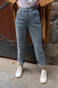 Modalamelif Düşük Bel Paça Kesik Pantolon Açık Mavi