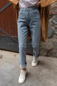 Modalamelif Düşük Bel Paça Kesik Pantolon Açık Mavi