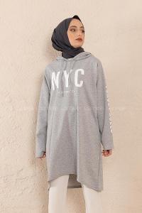 Modalamelif Nyc Baskılı Sweat Gri