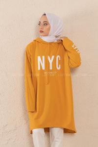 Modalamelif Nyc Baskılı Sweat Hardal Sarısı