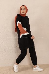 Modalamelif Parça Garnili İkili Takım Siyah