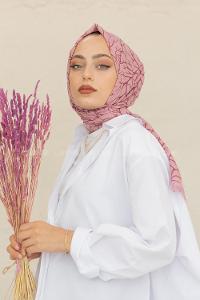 Modalamelif Pudra Rengi Ağaç Dalı Şal