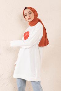 Modalamelif Coco Baskılı Sweatshirt Beyaz