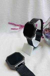 Modalamelif Hasır Kordon Dokunmatik Sekizgen Saat