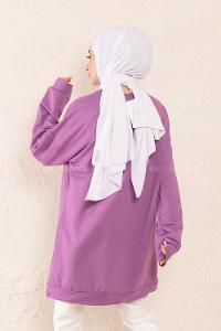 Modalamelif Hope Love Baskılı Sweatshirt Lila