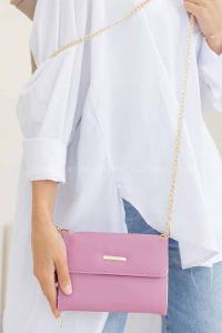 Modalamelif Kapak Kilitli Cüzdan Çanta Açık Mor