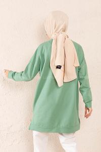 Modalamelif Craft Yazı Baskılı Sweatshirt Çağla