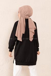 Modalamelif Craft Yazı Baskılı Sweatshirt Siyah