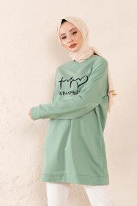 Modalamelif Hope Love Baskılı Sweatshirt Çağla