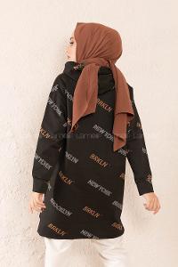 Modalamelif Brooklyn Baskılı Tunik Siyah