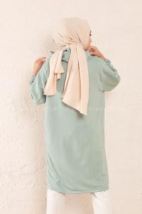 Modalamelif Gizli Cepli Fermuarlı Hırka Çağla Yeşili