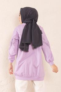 Modalamelif Kol Dantel Detaylı Sweatshirt Lila