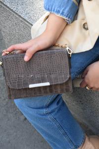 Modalamelif  Kutu Çapraz Çanta Soft Kahve