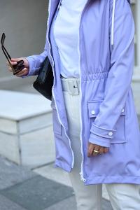 Modalamelif Ön fermuarlı Bel Lastikli Trenç Lila