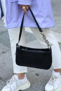 Modalamelif Trok Desen Miniadure Çapraz Çanta Siyah