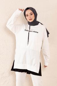 Modalamelif Eteği Garnili Dreams Tunik Beyaz