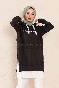 Modalamelif Eteği Garnili Dreams Tunik Siyah