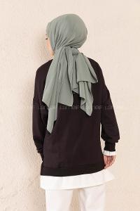 Modalamelif Etek Garnili Sweatshirt Siyah