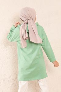 Modalamelif Kolları Çıtçıtlı Sweatshirt Çağla