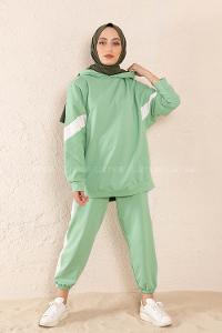 Modalamelif Yanları Şeritli İkili Takım Çağla Yeşili