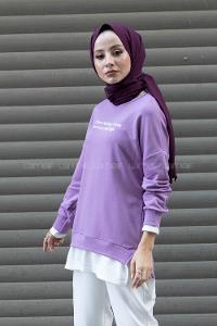 Modalamelif Etek Garnili Sweatshirt Lila