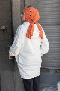 Modalamelif Kapşonlu Love Sweatshirt Beyaz