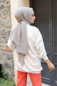 Modalamelif Karikatür Maskeli Sweatshirt Beyaz