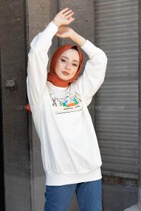 Modalamelif Longlive Sweatshirt Beyaz