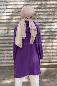 Modalamelif Asimetrik Salaş Sweatshirt Mor