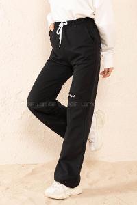 Modalamelif Bel Lastikli Dizi Angel Baskılı Eşofman Siyah