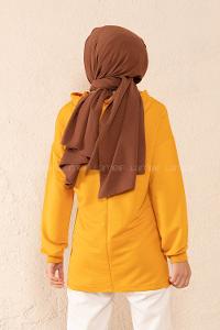 Modalamelif Brave Yazı Baskılı Sweatshirt Hardal Sarısı