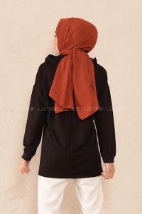 Modalamelif Brave Yazı Baskılı Sweatshirt Siyah