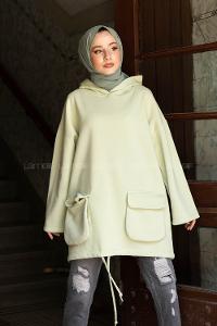 Modalamelif Körük Cepli Sweatshirt Çağla