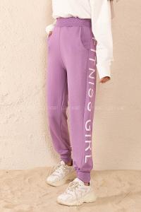 Modalamelif Yanı Yazı Baskılı Eşofman Lila