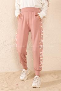 Modalamelif Yanı Yazı Baskılı Eşofman Pudra