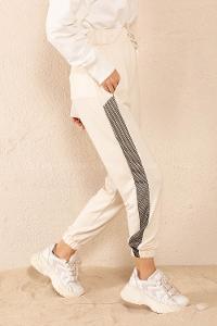 Modalamelif Yanları File Detaylı Eşofman Krem