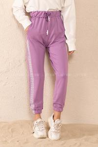 Modalamelif Yanları File Detaylı Eşofman Lila