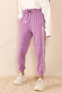 Modalamelif Yanları File Detaylı Eşofman Lila