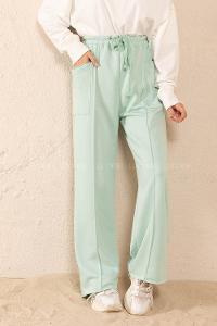 Modalamelif Önden Cepli Penye Pantolon Mint Yeşili