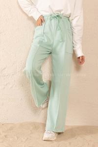 Modalamelif Önden Cepli Penye Pantolon Mint Yeşili