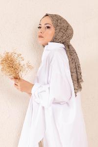 Modalamelif Asker Yeşili  Batik Desen Şal