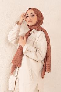 Modalamelif Çikolata Kahve Batik Desen Şal