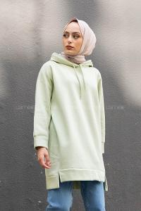 Modalamelif Kapşonlu Salaş Sweatshirt Çağla