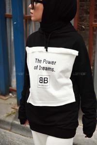 Modalamelif The Power Dreams Baskılı Sweatshirt Siyah