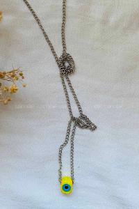 Modalamelif Hardal Taş Detaylı Zincir kolye